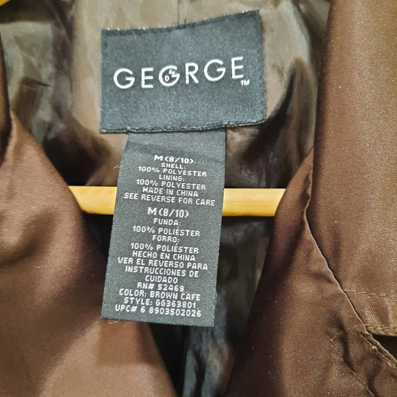 George Womens Brown Trench Coat Size Medium - Picture 11 of 11